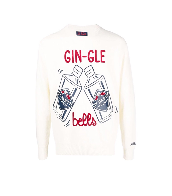 Mc2 Saint Barth - Maglione Bianco Shut Up Donald